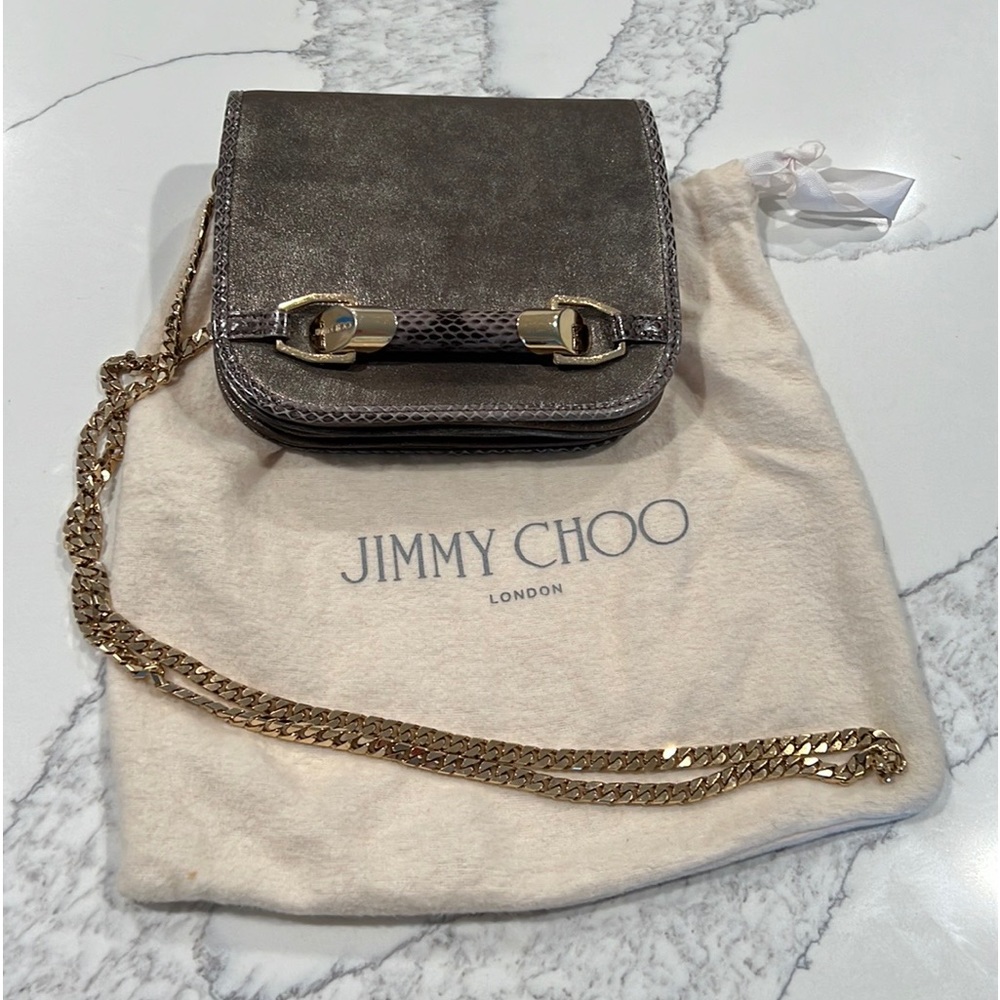 Jimmy Choo shoulder bag mini. Italian-crafted in good chain. Authentic